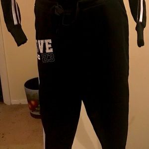 Love Black with White stripes sweat suit